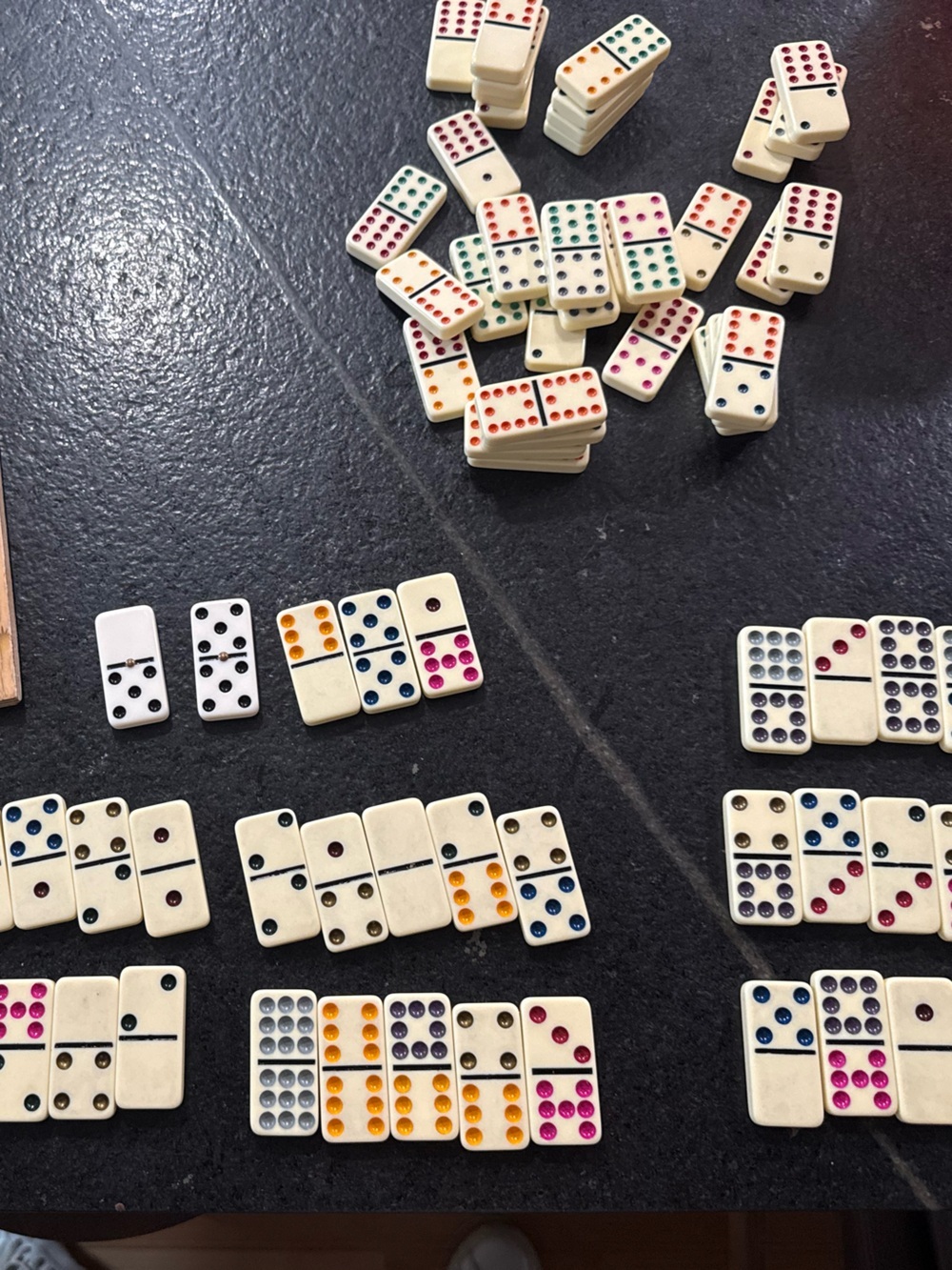 Double-Twelve Dominoes Set – Mexican Train Style – Decorative Carrying Case - Picture 7 of 7